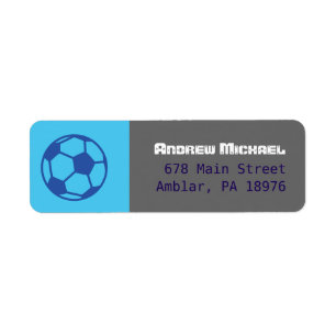 COOL SOCCER Bar Mitzvah return address label
