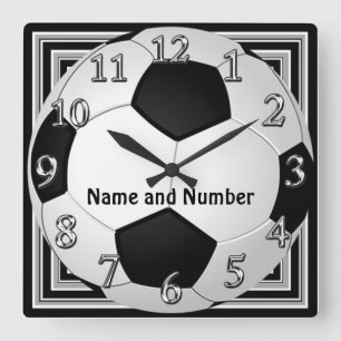 Cool Soccer Clocks Bursting Out YOUR NAME, NUMBER
