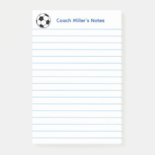 Cool Soccer Coach Lined Custom Post-it Notes