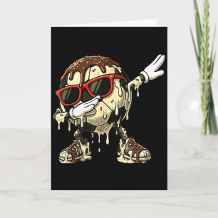 Cool Soccer Ice Cream Dab Dance Funny Melting Spor Card