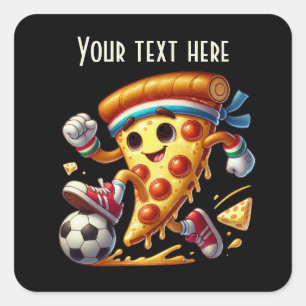 Cool soccer pizza party add text square sticker