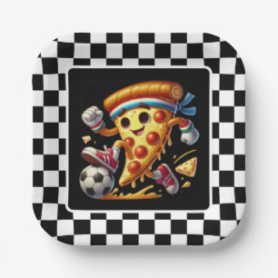 Cool Soccer pizza party Paper Plate