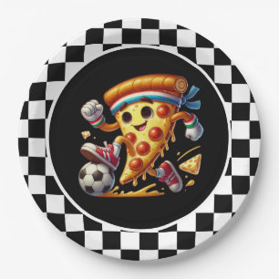 Cool Soccer pizza party Paper Plate