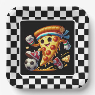 Cool Soccer pizza party Paper Plate