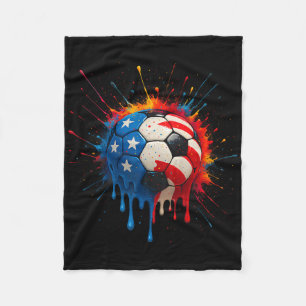 Cool Soccer Player Drip Sport For Boys Men Girls W Fleece Blanket