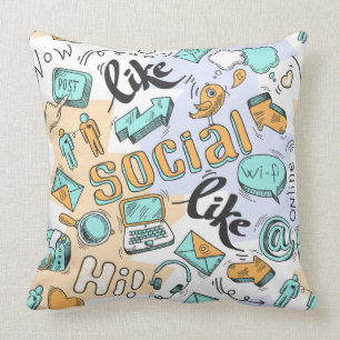 Cool Social Media throw pillows