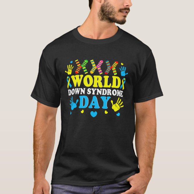 Cool Socks World Down Syndrome Awareness Supporter T-Shirt (Front)