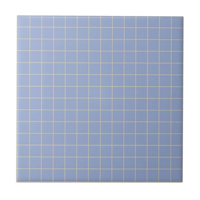Cool Soft Purple & Sage Green Chequered Pattern Tile (Front)