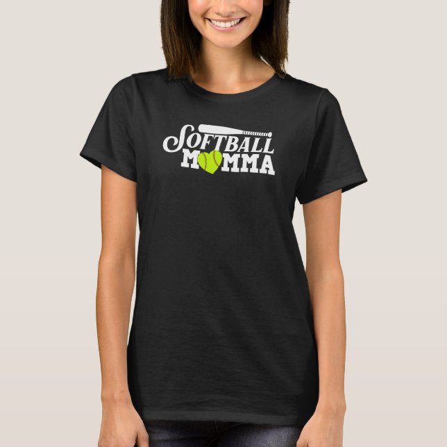 Cool Softball Momma  For Mum Women Proud Ball Spor T-Shirt (Front)