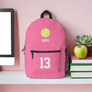 Cool Softball Themed Personalised Printed Backpack