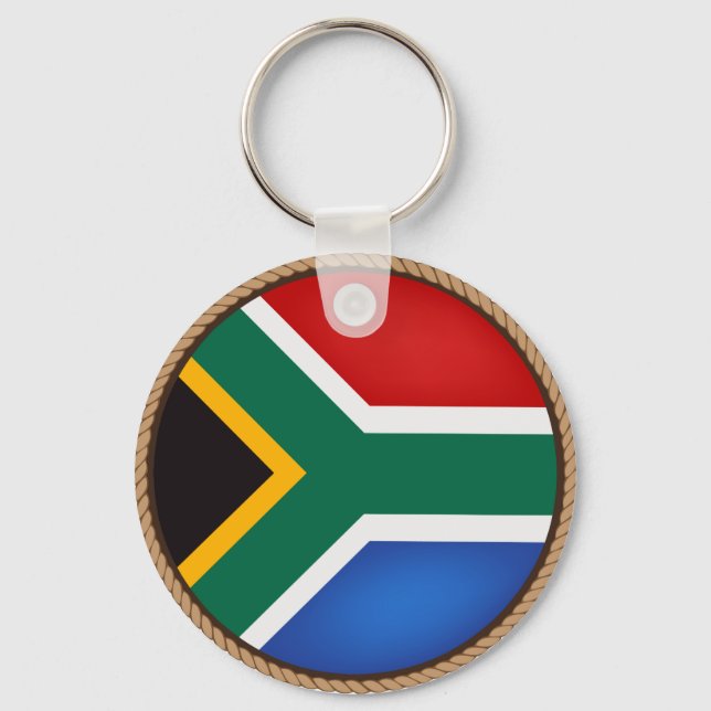 Cool South Africa Flag Seal Key Ring (Front)