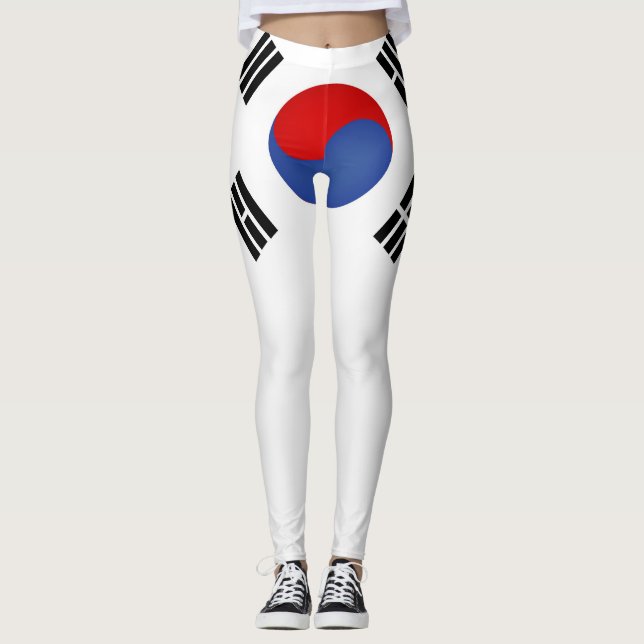 Cool South Korea Flag Fashion Leggings (Front)