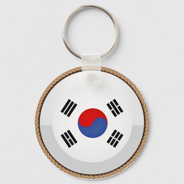 Cool South Korea Flag Seal Key Ring (Front)