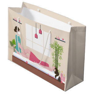 cool spa party lovers add text  large gift bag
