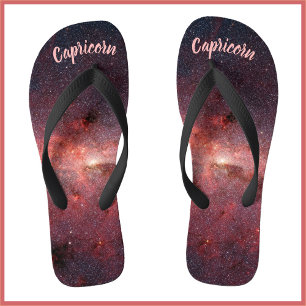 Cool Space Astrology Zodiac Flip Flops