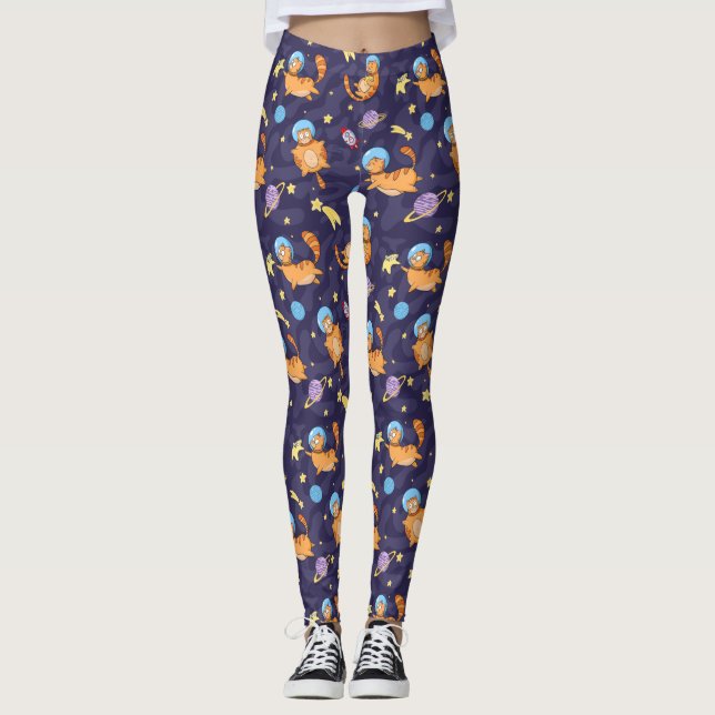 Cool Space Cats Leggings (Front)