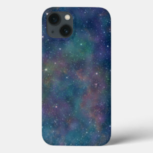 Cool Space Galaxy Stars Watercolor Pattern iPhone 13 Case