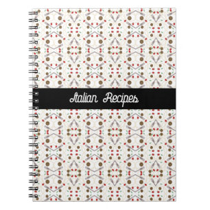 Cool Spagetti and Meatballs Foodie  Pattern Recipe Notebook