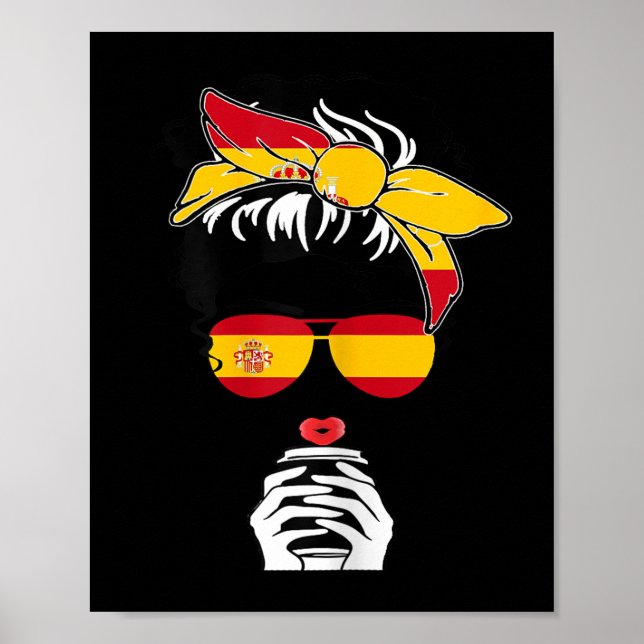 Cool Spanish Coffee Mama Mum Girl Sis Aunt Spain F Poster (Front)