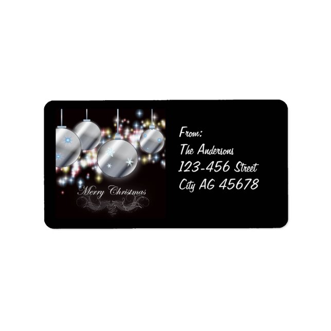Cool Sparkling Christmas Address Labels (Front)