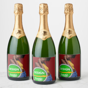 COOL! Sparkling Wine Bottle Labels (4x3) Set of 6