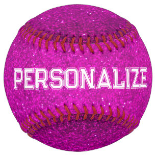 Cool sparkly pink glitter softball sports gift