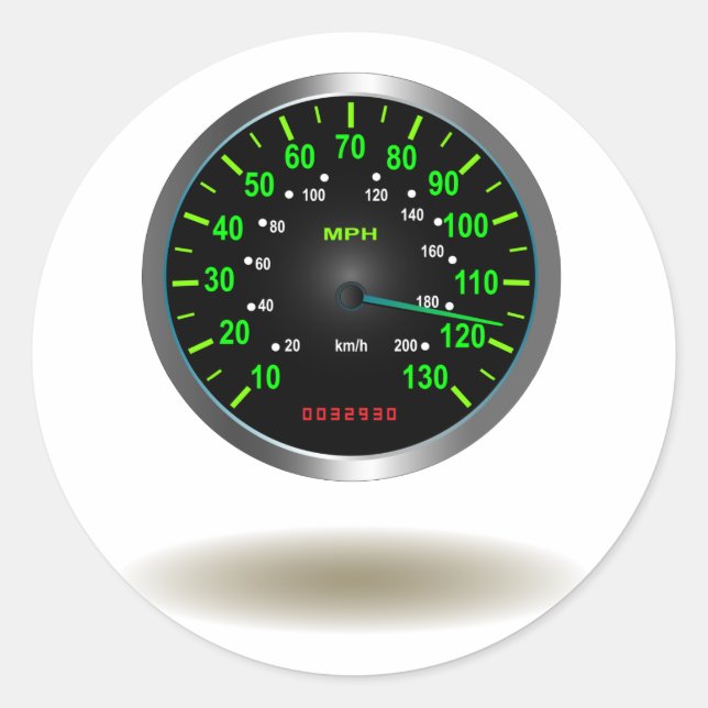 Cool Speedometer Emblem Classic Round Sticker (Front)