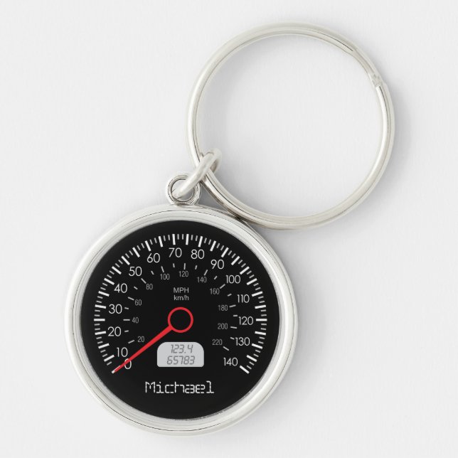 Cool Speedometer Personalised Key-chain Key Ring (Front)