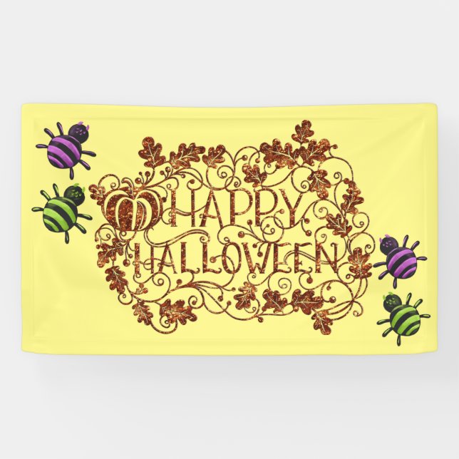 Cool Spiders Halloween Decorations Halloween Party Banner (Horizontal)