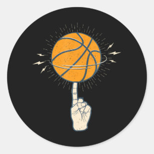 Cool Spinning Basketball On Your Finger Sport Classic Round Sticker