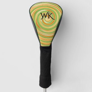 Cool Spiral of Fun Citrus Colours with monogram Golf Head Cover