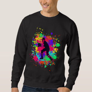 Cool Splashes Cricket Player For Sports Time Sweatshirt