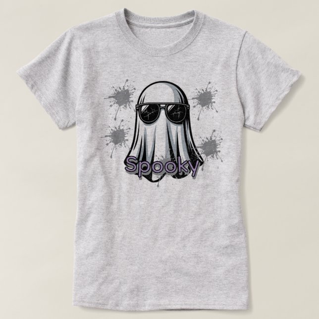 Cool Spooky Ghost T-Shirt (Design Front)