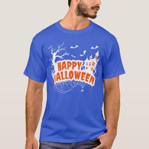 Cool Spooky Halloween Castle Spider Bats Horror Fa T-Shirt