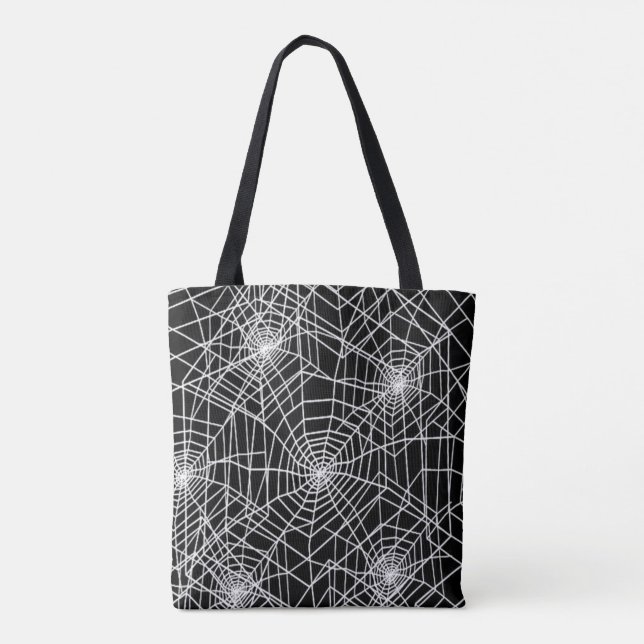 Cool Spooky Spider Webs Tote Bag (Back)