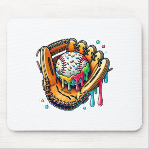 Cool Sport Baseball Glove Drip With Sprinkles Drip Mouse Mat
