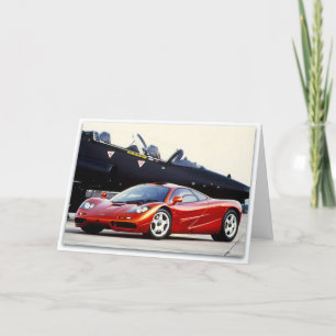 Cool Sports Car And Jet Birthday Card