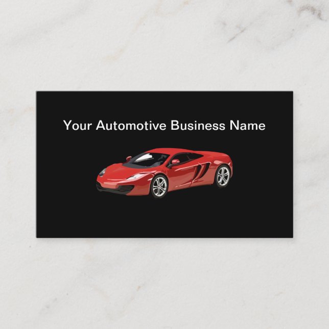 Cool Sports Car Automotive Business Card (Front)