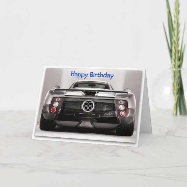 Cool Sports Car Birthday Card (Front)