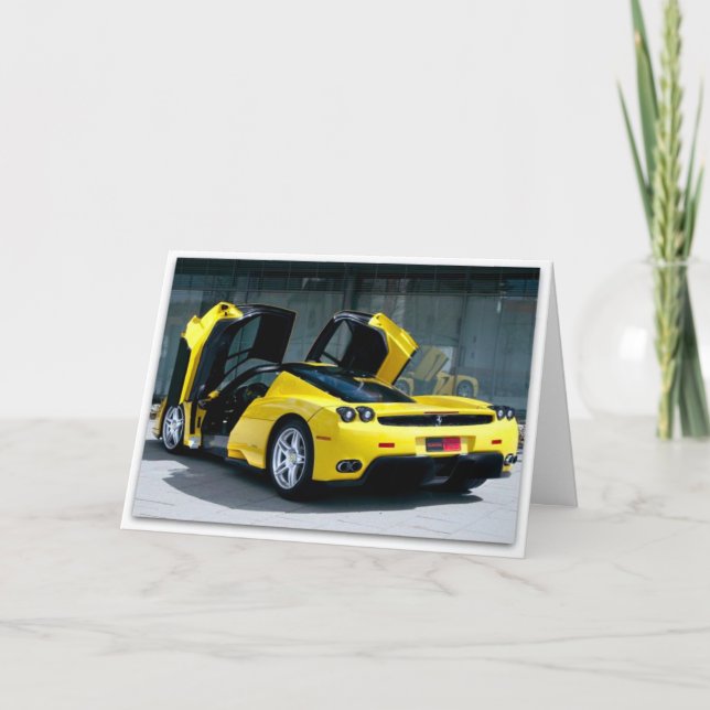 Cool Sports Car Happy Birthday Poem Card (Front)