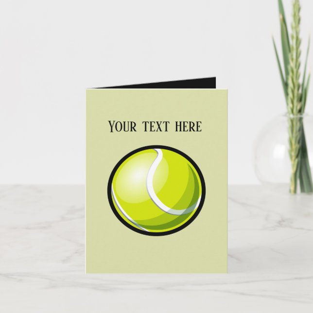 Cool sports tennis ball add message  thank you card (Front)