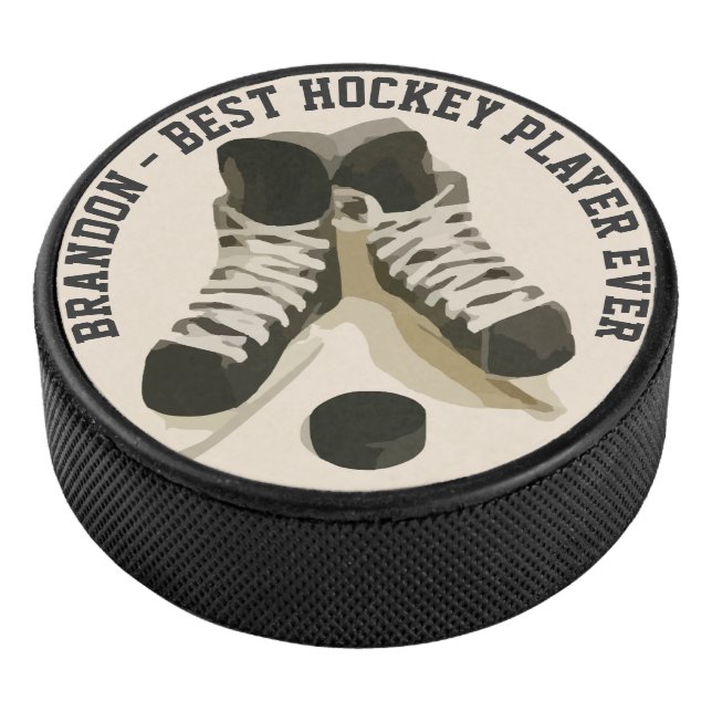 Cool Sporty Best Hockey Player Ever Hockey Skates Puck (3/4)