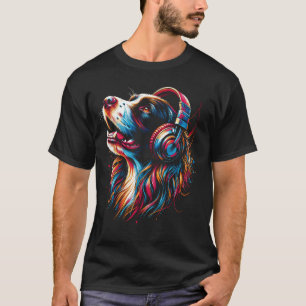 Cool Springer Spaniel Dog Headphone Music Art Chri T-Shirt