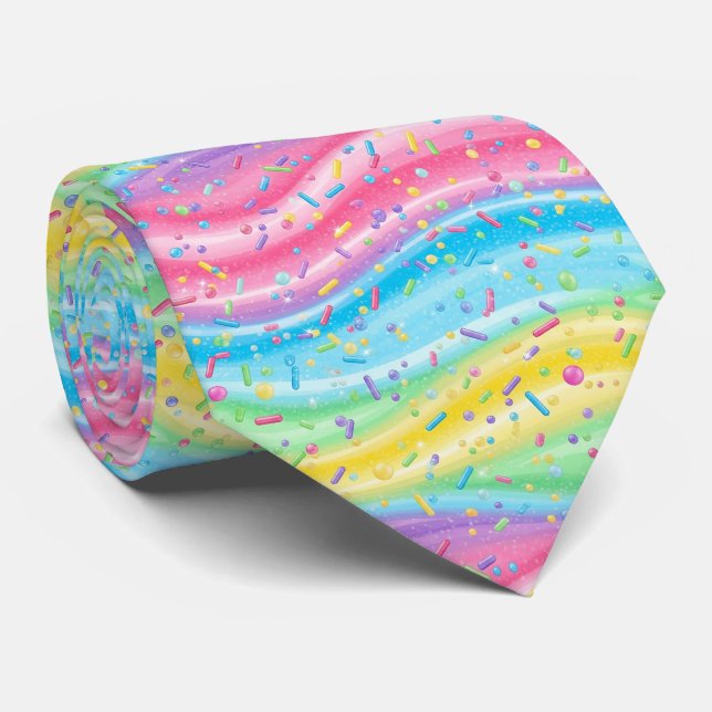 Cool sprinkled colored tiled pattern  tie (Rolled)