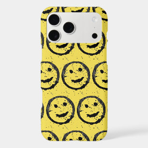 Cool Stained Happy Smiling face pattern yellow