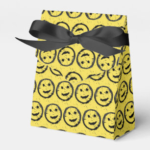 Cool Stained Happy Smiling face pattern yellow Favour Box
