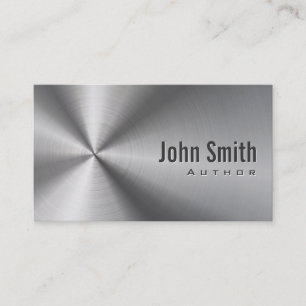 Cool Stainless Steel Author Business Card