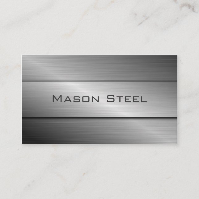Cool Stainless Steel Effect, Business Card (Front)