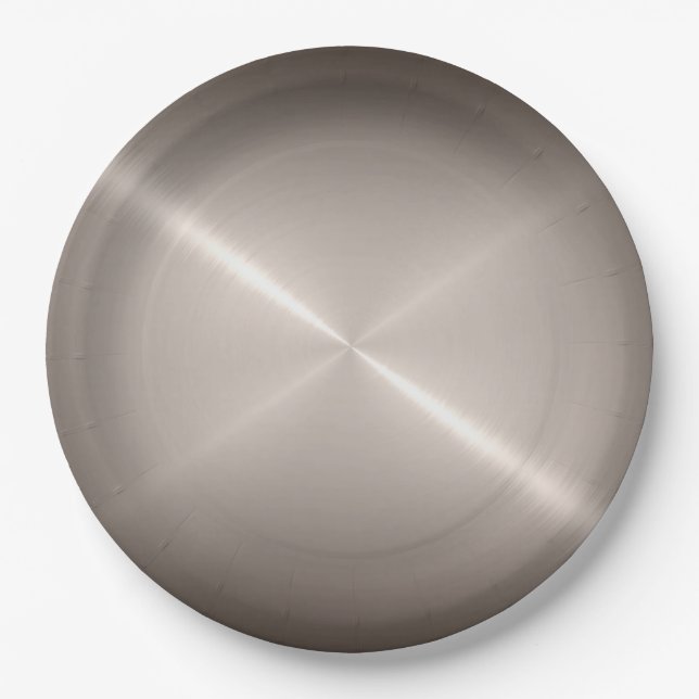 Cool Stainless Steel Metal #18 Paper Plate (Front)