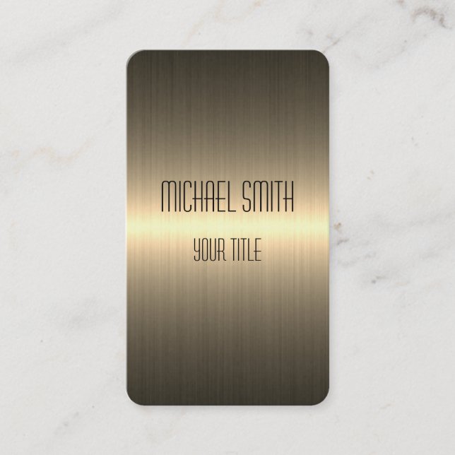 Cool Stainless Steel Metal #2 Business Card (Front)